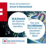 Neuer Armutsbericht: Armut in Deutschland. 16,8 Prozent der Gesamtbevölkerung betroffen. Das sind 14,2 Mio. Menschen laut aktuellsten Daten von 2022!ung, Rente, Mindestlohn, Mietenpolitik, Pflegevollversicherung