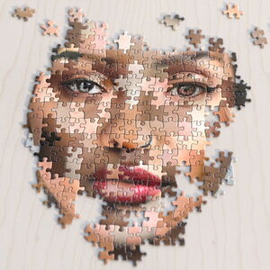 Puzzle aus einem Gesicht - multiethnisch